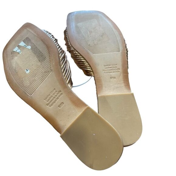 Revolve Jeffrey Campbell Knaughty-3 Rose Gold Knotted Slip-On Flat Sandal NWOT - Picture 8 of 13